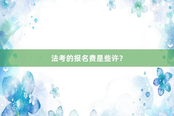 法考的报名费是些许？